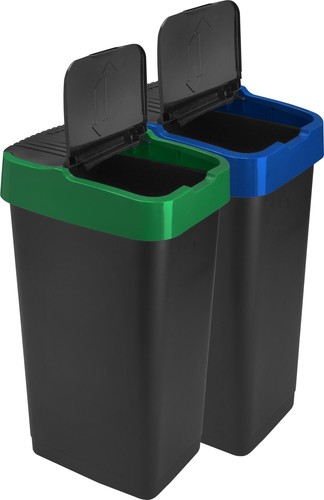 Double plastic recycling bin - double,