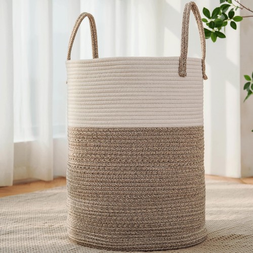Large woven laundry - laundry, basket