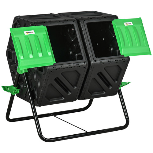 Outsunny 130l dual chamber - 130l, dual-chamber