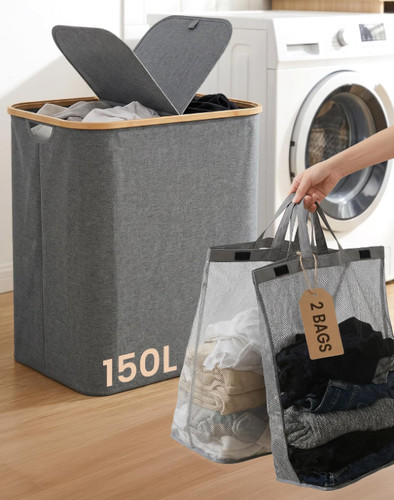 Laundry hamper with lid - hamper,
