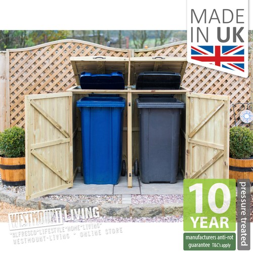Double wheelie bin store - bin, 2