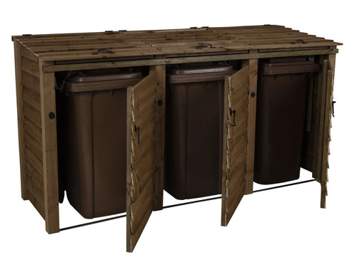 Wooden wheelie bin store - wooden,