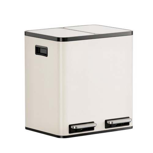 Cream recycling kitchen bin - cream,